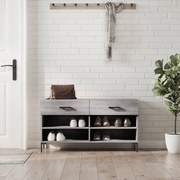 vidaXL Banco sapateira 102x35x55 cm derivados madeira cinzento sonoma