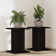 Suporte para Plantas vidaXL 2 pcs Preto Carvalho 30x30x40 cm Madeira de Engenharia