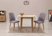 Conjunto de Mesa de Jantar Extensível Vina – Pinho Atlântico Cinza – M