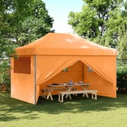 vidaXL Tenda para festas pop-up dobrável c/ 4 paredes laterais laranja