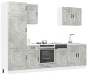 vidaXL 7 peças armário de cozinha conjunto Kalmar cinzento cimento