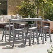 vidaXL Conjunto com 6 Banquetas Cinza Claro em HDPE