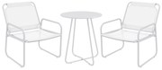 Outsunny Conjunto de Jardim 3 Peças com Mesa Redonda e 2 Cadeiras em Aço com Braços Branco | Aosom Portugal