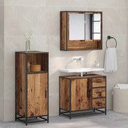 vidaXL Conjunto de Móveis para Banheiro com porta 3 pcs Madeira Antiga