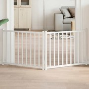 vidaXL Portão p/ cães dobrável 2 painéis 160 cm abeto maciço branco