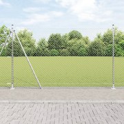 Cerca de Cadeia com 7 Postes Flangeados 1,5x10 m Aço Galvanizado