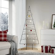 vidaXL Árvore de Natal para decoração 180 cm metal preto