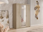 Roupeiro Novduni 102, Carvalho sonoma, 191x133x53cm, 93.5 kg, Portas para roupeiro: Com dobradiças, Número de prateleiras: 5, Número de prateleiras: 5