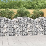 vidaXL Cesto gabião arqueado 150x30x100/120 cm ferro galvanizado