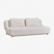Sofá-cama De 3 Lugares Em Tecido Bouclé Miami Caracóis Blanco - Sklum