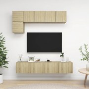 vidaXL 5pcs conjunto de móveis de TV derivados madeira carvalho sonoma