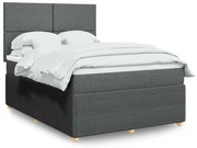 vidaXL Cama com molas/colchão 160x200 cm tecido cinzento-escuro