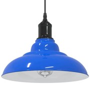 vidaXL Candeeiro suspenso regulável altura E27 azul escuro Ø31cm