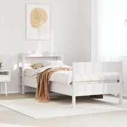 vidaXL Cama sem colchão 90x200 cm madeira de pinho maciça branco