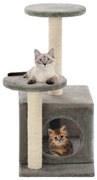 vidaXL Árvore para gatos c/postes arranhadores sisal 60 cm cinzento