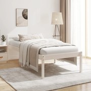 vidaXL Cama de solteiro pequena p/ idosos 75x190cm pinho maciço branco