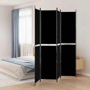 vidaXL Biombo/divisória com 4 painéis 200x220 cm tecido preto