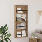 vidaXL Estante de Revistas 2 pcs Carvalho Artesanal 60 x 12 x 70 cm