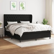 vidaXL Cama com molas/colchão 160x200 cm tecido preto