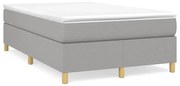 Cama boxspring com colchão 120x190 cm tecido cinzento-claro