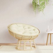 vidaXL Almofadão redondo Ø 100 x11 cm tecido oxford branco nata