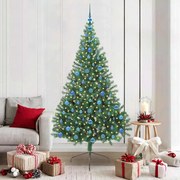 vidaXL Árvore de Natal Artificial Pré-iluminada Verde 210 cm PVC