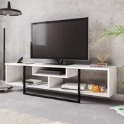 Móvel TV Asal – Branco/Preto – 149,4x40,2x35,2 cm