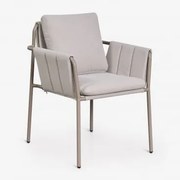 Cadeira De Jardim Com Braços Estofada E Em Aço Zunika Moka Brown - Sklum