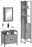 vidaXL 3 pcs Conjunto móveis casa de banho madeira proc. cinza sonoma