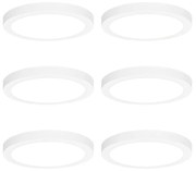 Conjunto de 6 focos de superfície ou encastrados brancos 22 cm incl. LED Dim to Warm de 3 níveis - Trans
