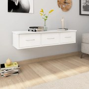 vidaXL Prateleira gavetas p/ parede 88x26x18,5cm deriv. madeira branco