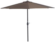 Outsunny Chapéu de Sol Jardim Manivela Forma Semicircular Exterior Terraço Pátio Piscina Resistente Intempéries 269x138x236cm Marrom | Aosom Portugal