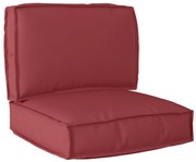 Conjunto de Almofadas para Palete de 2 Peças Vermelho Vinho em Tecido