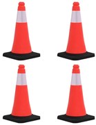 vidaXL Cones de sinalização refletores com bases pesadas 4 pcs 50 cm