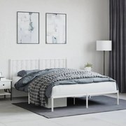 vidaXL Estrutura de cama com cabeceira 150x200 cm metal branco