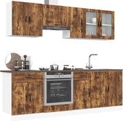 vidaXL 8 peças armário de cozinha conjunto Porto carvalho fumado