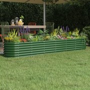 vidaXL Canteiro elevado jardim 260x40x36 cm aço galvanizado verde