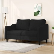 vidaXL Sofá de 2 lugares tecido 140 cm preto