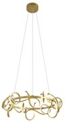 LED Candeeiro suspenso de design dourado redondo com regulação de intensidade de 3 níveis - Krisscross Moderno