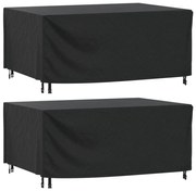 Capas móveis de jardim 2pcs 172x113x73cm impermeável 420D preto