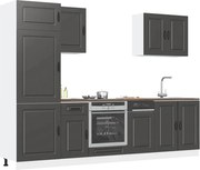 vidaXL 7 peças armário de cozinha conjunto Kalmar preto