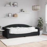 Sofá-cama com colchão 90x200 cm tecido preto