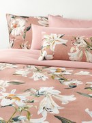 Capa de edredão em cetim de algodão com padrão floral Flori