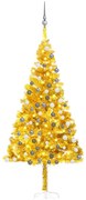 vidaXL Árvore Natal artificial pré-iluminada c/bolas 180cm PET dourado