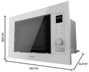 Micro-ondas Grandheat 2090 Built-in Touch Branco encastre digital tátil de 20 litros de capacidade com grill e 1200 W de potência