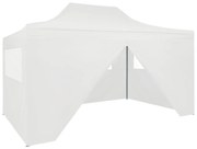 vidaXL Tenda para festas dobrável c/ 4 paredes laterais 3x4,5 m branco