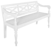 Banco Batávia 136 cm madeira maciça de mogno branco