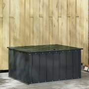 vidaXL Caixa de Armazenamento para Jardim Preto 101 x 82 x 50 cm Aço