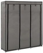vidaXL Roupeiro c/ compartimentos e varões 150x45x175 cm tecido cinza