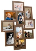 vidaXL Moldura para 10 (13x18 cm) fotografias MDF castanho-claro